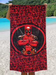Athom Living Kids Soft Cotton Cartoons Digital Printed Bath Towel 300 Gsm (Deadpool)