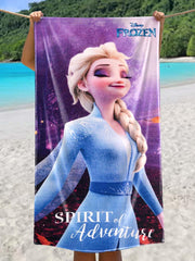 Athom Living Frozen Elsa Design Kids Cotton Bath Towel 300 Gsm | Soft & Skin-Friendly, Quick Absorbent, Lightweight, Durable, Easy Care Washable Towel