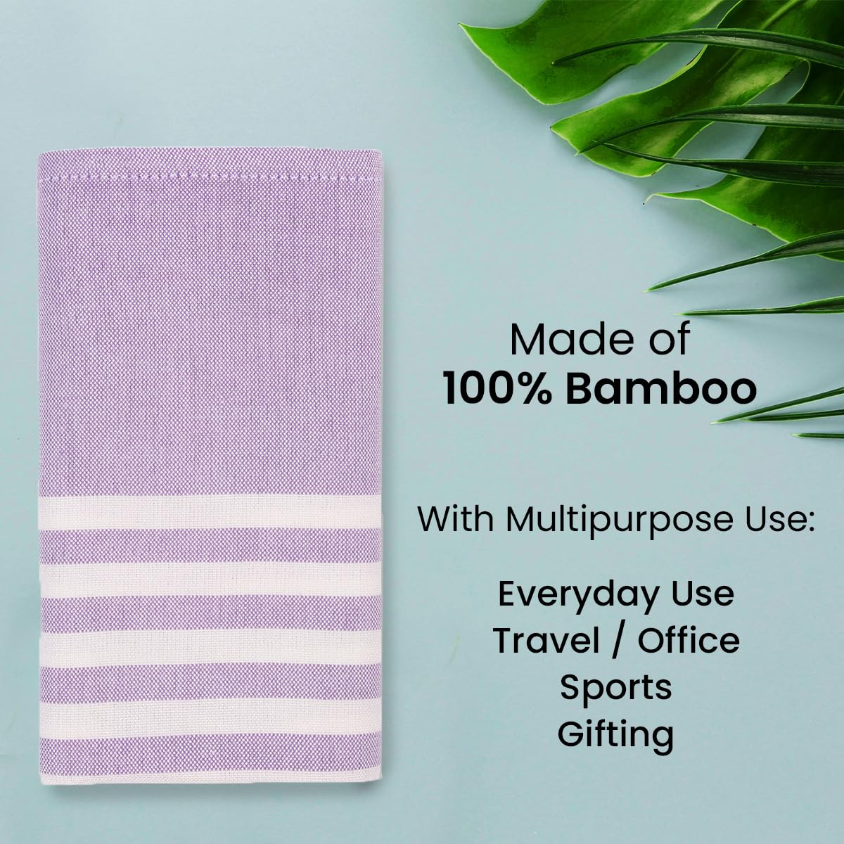 Mush Bamboo Turkish Hand Towels 250 Gsm | 100% Bamboo Gym Towel For Men & Women | Ultra Soft, Absorbent & Quick Dry Towel | Lavender & Beige (Set Of 2)