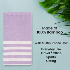 Mush Bamboo Turkish Hand Towels 250 Gsm | 100% Bamboo Gym Towel For Men & Women | Ultra Soft, Absorbent & Quick Dry Towel | Lavender & Beige (Set Of 2)