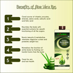 Iyush Herbal Ayurveda Aloe Vera Juice With Pulp For Weight Loss, Skin & Hair, Bitterness Free Thar Aloe Vera Juice | 500ml 1.1lbs Each Pack Of 2