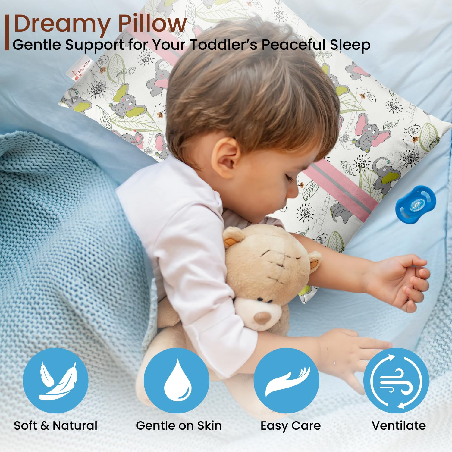 Personalized Pillow For Kids, Super Soft Cotton Kids Cushion - 12 X 18 Inches | Custom Name, For 5 Years Old Kids, Adorable Prints | For Head, Neck Support Baby Pillow - Pillow 18