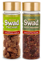 Panjon Swad Chatpata Amla & Calcutta Paan Mouth Fresheners 2 Bottles 215gm,