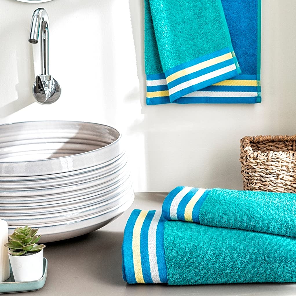 Ddecor Cotton Hand Towel 400gsm (Blue)- Pack Of 2