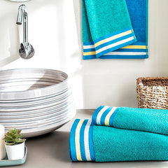 Ddecor Cotton Hand Towel 400gsm (Blue)- Pack Of 2