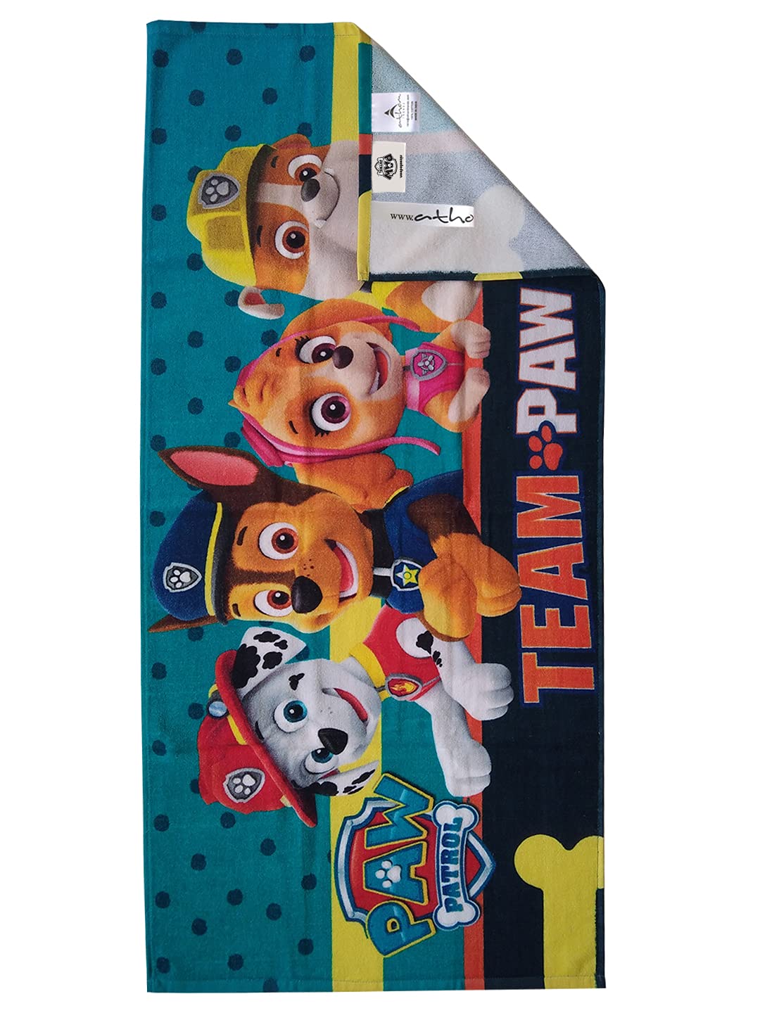 Athom Living Kids Soft Cotton Cartoons Digital Printed Bath Towel 300 Gsm (Paw Patrol)