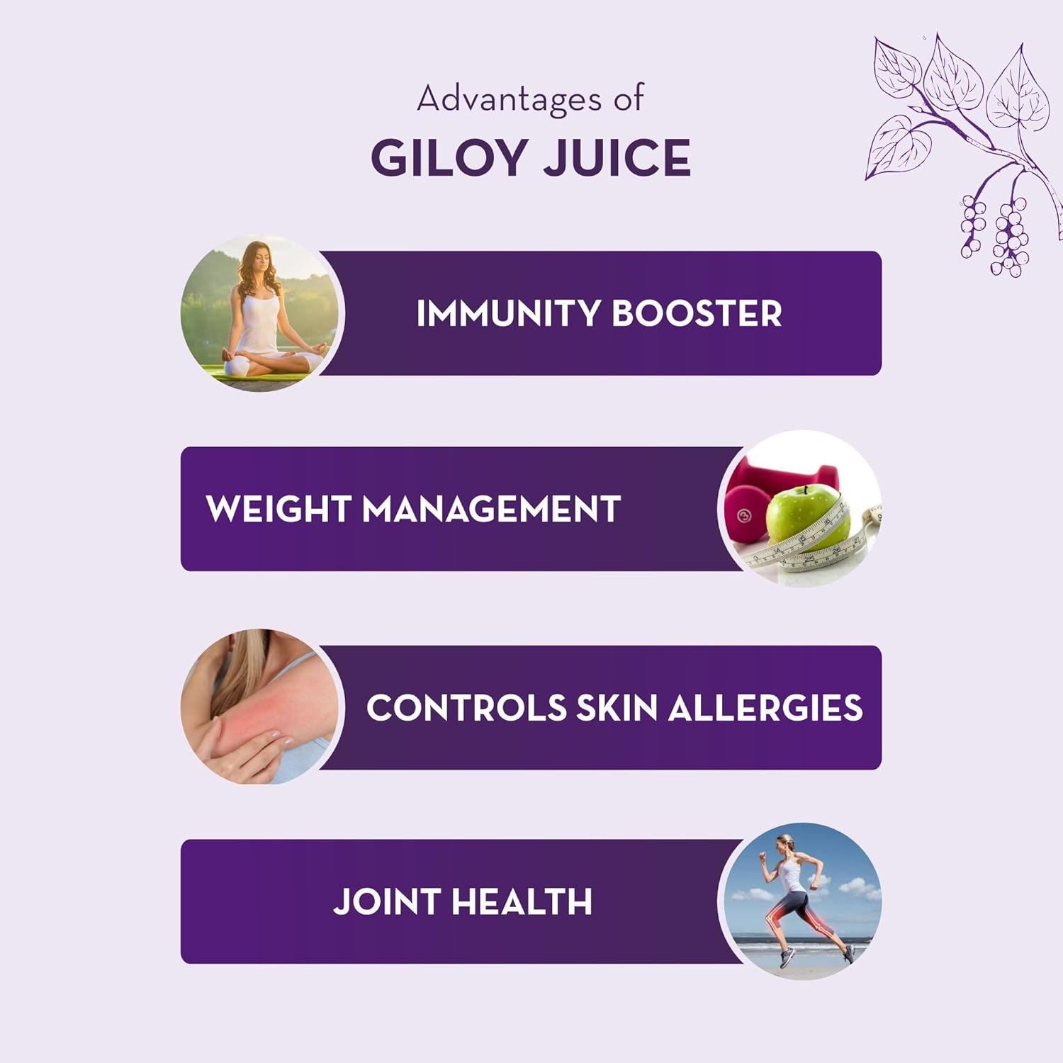 Baidyanath Asli Ayurved Giloy Juice Natural Immunity Booster, Help To Overcome Weakness After Long Illness | 1 Litre 2.2lbs