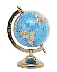 Educational Globe With Magnifying Glass, Rotating World Globe With Steel Finish Arc & Base | World Globe, For Kids Learning, Students & Home Decor, Office Desk, Pack Of 1