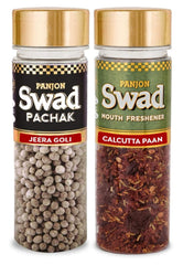 Panjon Swad Jeera Goli & Calcutta Paan Pachak Mouth Fresheners 240gm, (120gm *2 Bottles)
