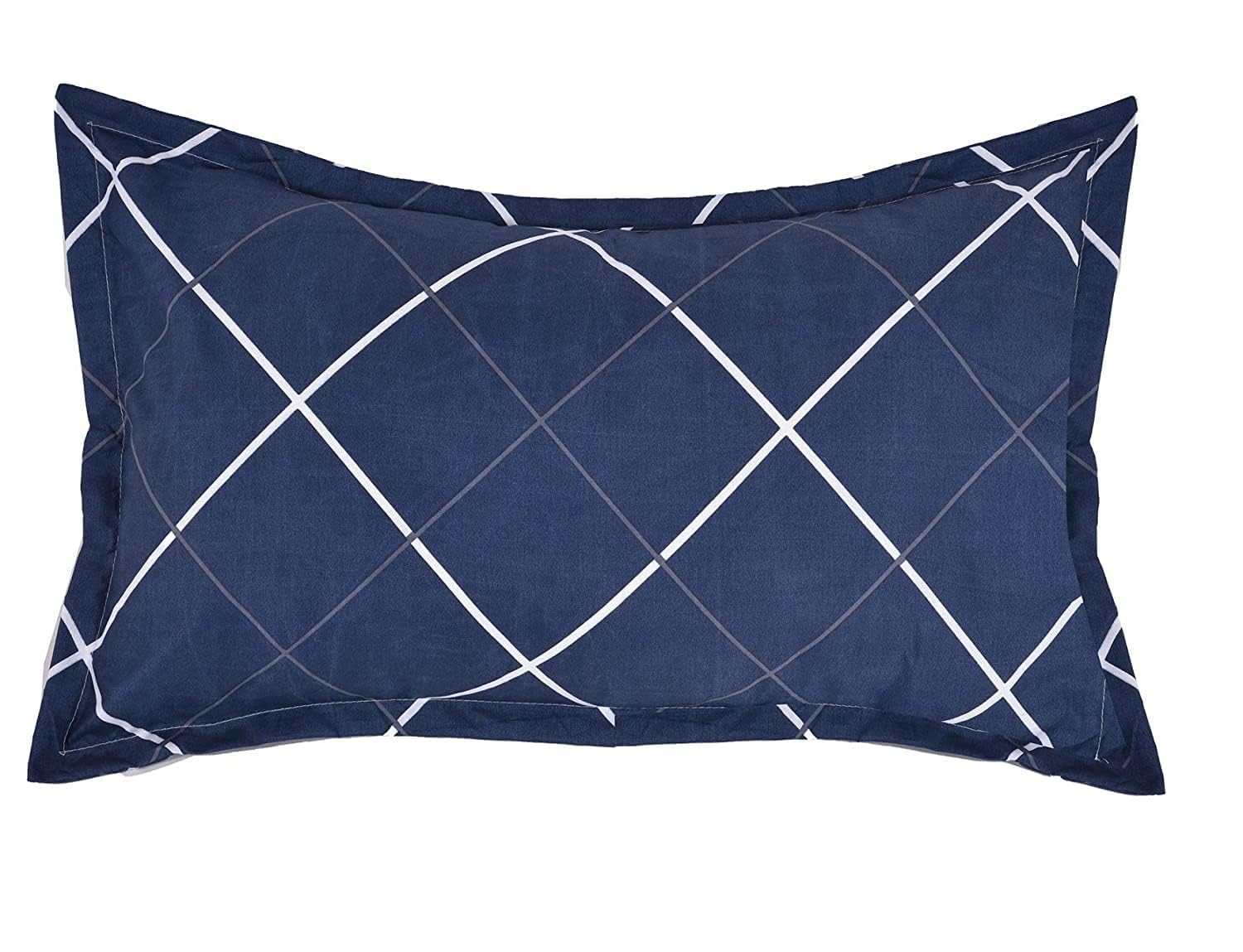 Polycotton Elastic Fitted Bedsheet For Single Bed With 1 Pillow Cover - 36 X 78 Inches, Blue | Super Soft Brushed Durable Fabric