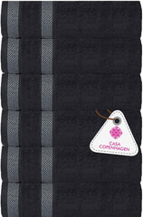 Casa Copenhagen Egyptian Cotton Solitaire Hand Towel 740 Gsm (Pine Grey)- Pack Of 6