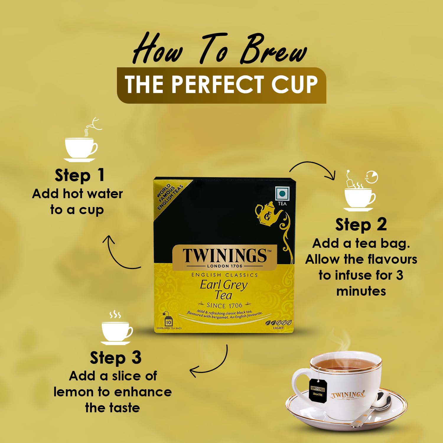 Twinings English Classics Earl Grey Tea - 20gm, 0.7 Ounce, 10 Envelope Tea Bags | Mild & Refreshing Flavor Black Tea - Light Strength Premium Black Tea, Caffeine Free