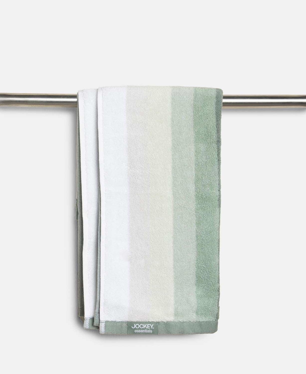 Jockey T205 Men'S Cotton Terry Hand Towel 400 Gsm | Ultra Soft & Durable Striped Hand Towel (Pack Of 2) - Sage