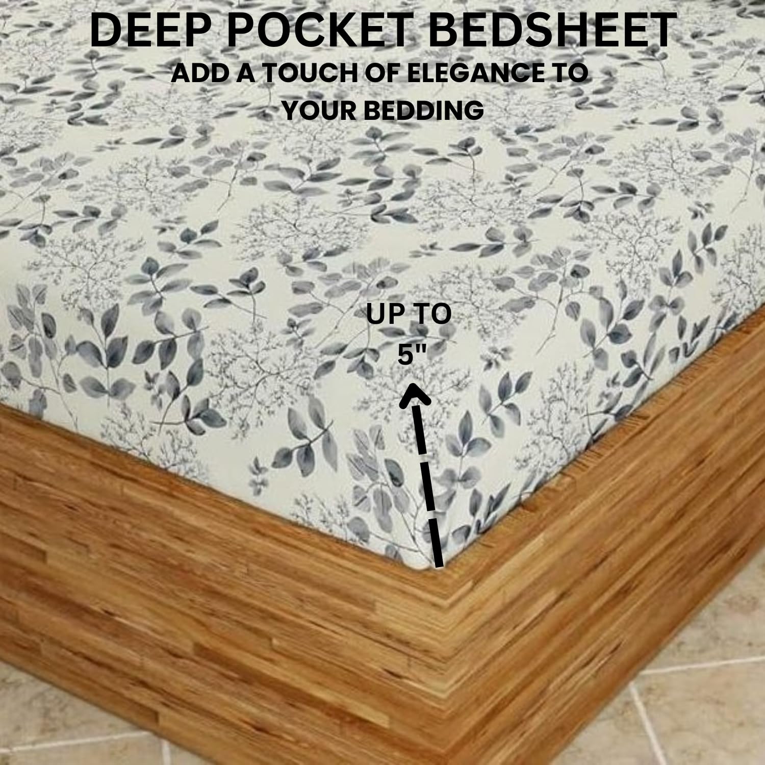 Elastic Fitted Bedsheet For Double Bed With 2 Pillow Cover - 60 X 78 Inches, Cream | Super Soft Brushed Durable Fabric