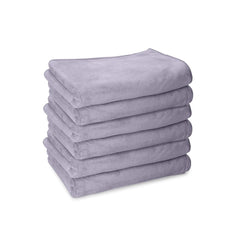 Housse Premium Microfiber Face Towel 900 Gsm | Korean Beauty Ultra Absorbent, Odour-Free, Quick Dry Face Towel (Pack Of 6) - Lilac Purple