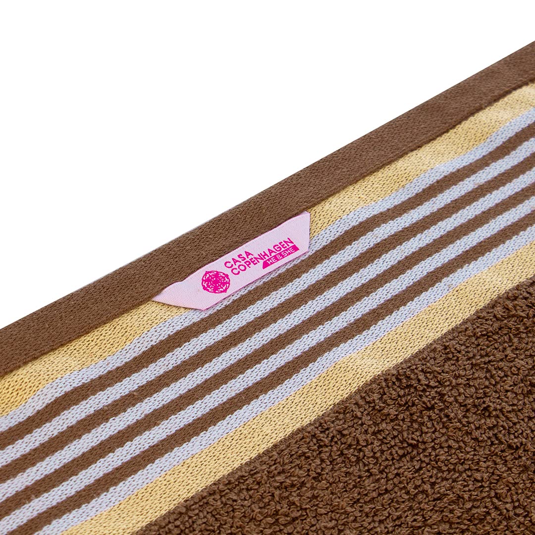 Casa Copenhagen Germany Design 100% Cotton 2 Pieces Large Bath Towel 850 Gsm - Brown & Beige