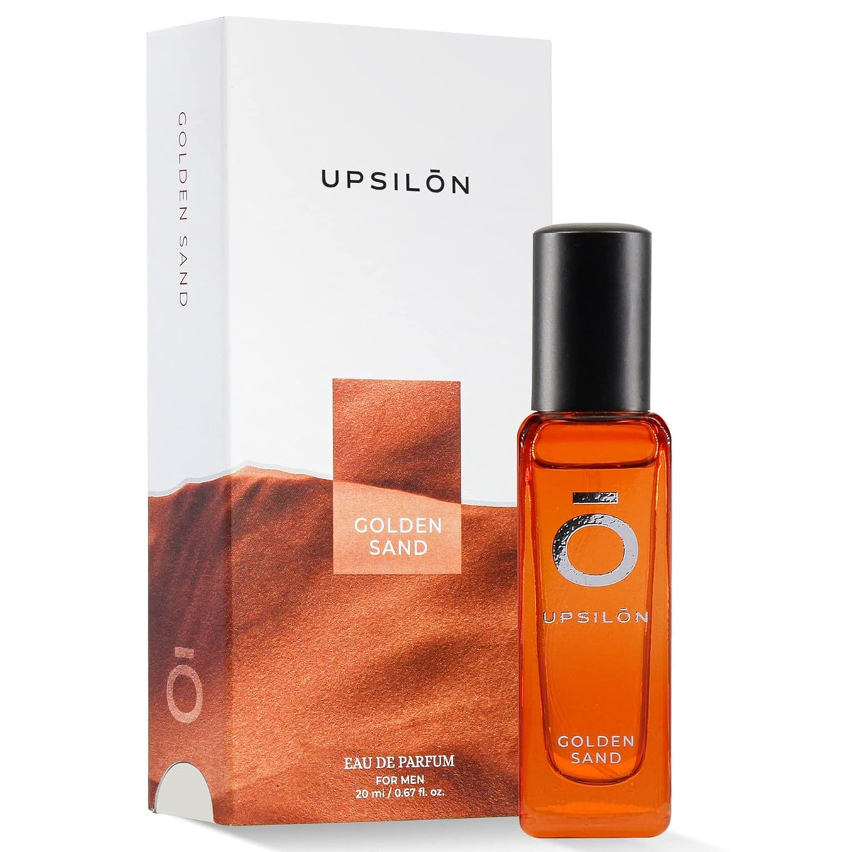 Upsilon Golden Sand Eau De Parfum For Men 20ml 0.6 Fl.oz. Long Lasting Fresh & Powerful Fragrance | Travel Friendly