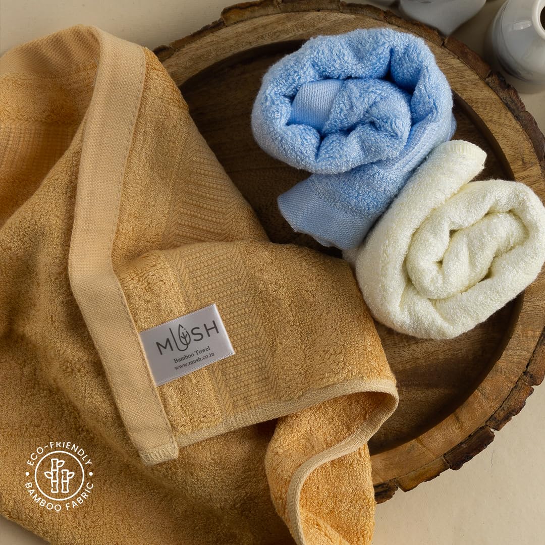 Mush 100% Bamboo Face Towel 500 Gsm | Ultra Soft, Absorbent, & Quick Dry Towels For Facewash, Gym, Travel | Suitable For Sensitive/Acne Prone Skin (Pack Of 9 Assorted)