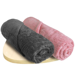 Heelium Bamboo Bath Towel 600 Gsm | Ultra Absorbent | 3x Softer Than Cotton Towels | Pack Of 2 - Peach, Grey
