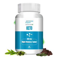 Nutrino Plus+ Keto Weight Loss Supplement With Green Tea + Garcinia Cambogia + Green Coffee, Contain Powerful Fat Burning Ingredients Help You Use Fat Instead Of Carbs | 60 Tablets 100gm 0.2lbs