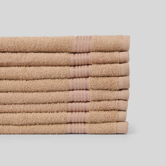 Kopa By Bianca 100% Cotton Soft Terry Face Towel 400 Gsm (Taupe) -Pack Of 8
