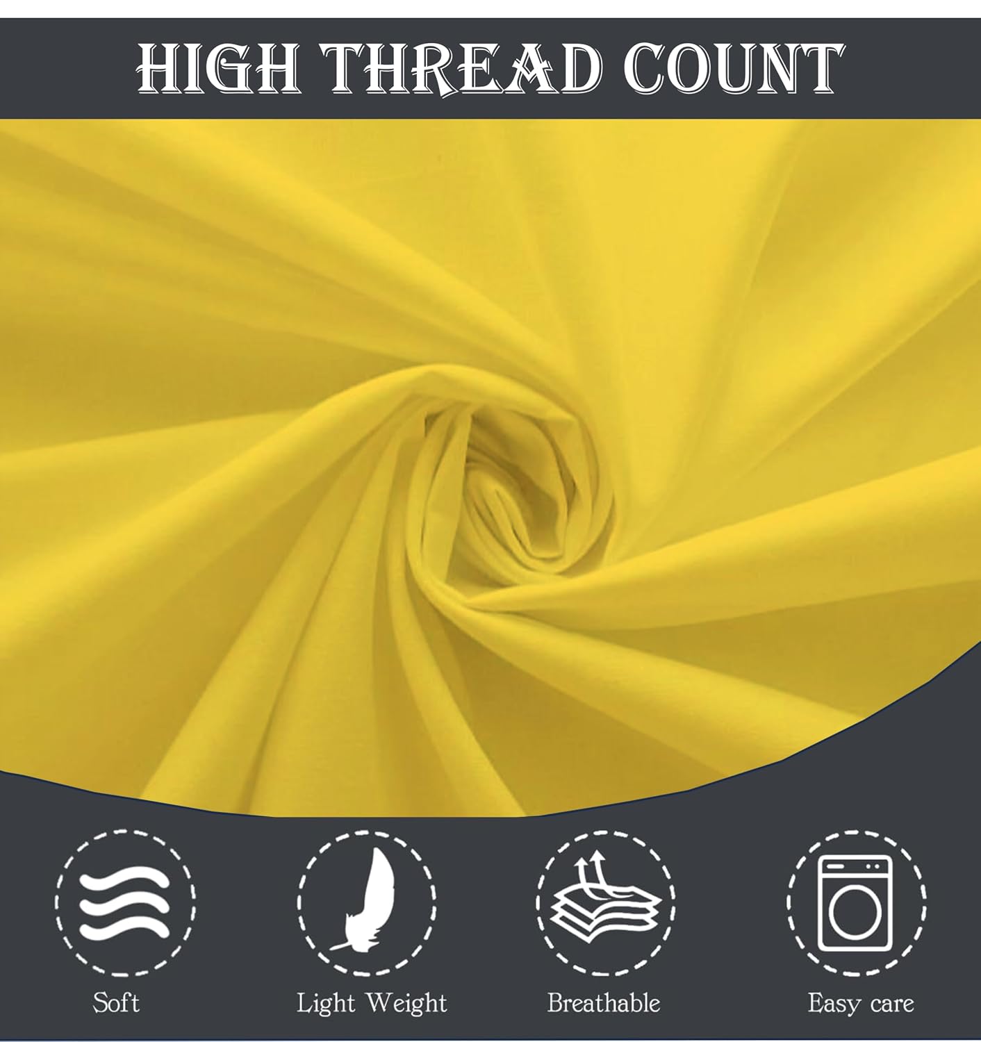Plain Solid Yellow Bedsheet For King Size With 2 Pillow Cover (90 X 95 Inches) | Softer & Durable For All Season | Ideal For Daily Use Home Bedsheet