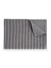 Welspun 100% Cotton Large 250 Gsm Dobby Solid 2-In-1 Bath Towel (Gunmetal Grey)