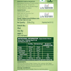 Dabur Vedic Detox Kahwa Green Tea - 25 Tea Bags | Blend Of 8 Real Ayurvedic Herbs & Rock Salt - Helps In Detoxification, Improves Digestion | Caffeine Free
