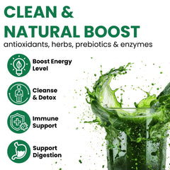 Forest Super Greens Energy, Immunity Booster Formula With Daily Detox Supercharge, Your Metabolism With 18+ Superfoods, Antioxidant, Natural Digestive Enzyme & Prebiotics | 152gm 0.3lbs