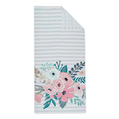 Haus & Kinder Babies Bath Towel 300 Gsm | Baby Bath Towel Cotton Baby Bath Towel Soft Towels Serene Floral (Grey)