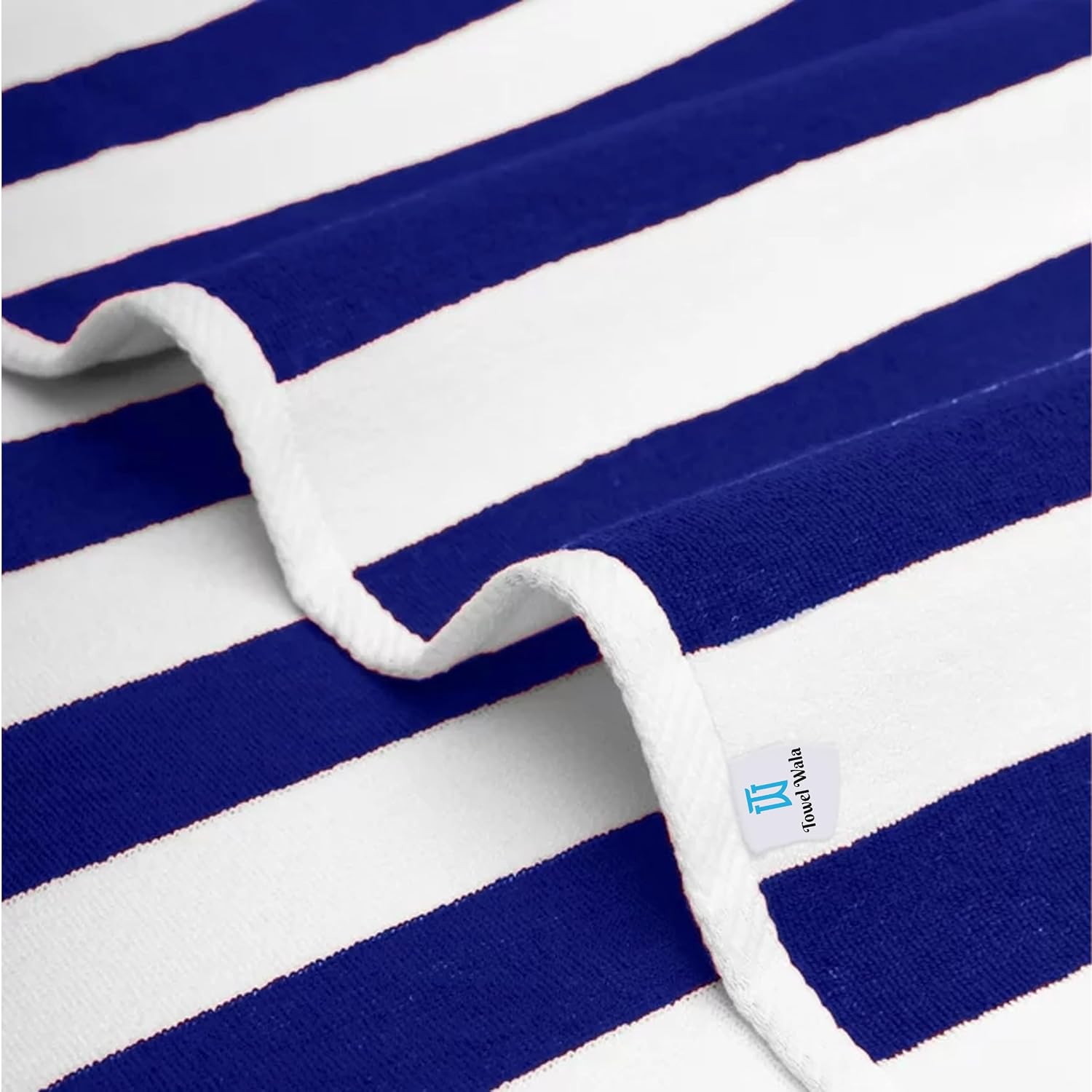 Towel Wala Striped Soft Turkish Cotton Large Bath Towel 450 Gsm | For Men & Women, Hotel Pool Towel (Pack Of 4)