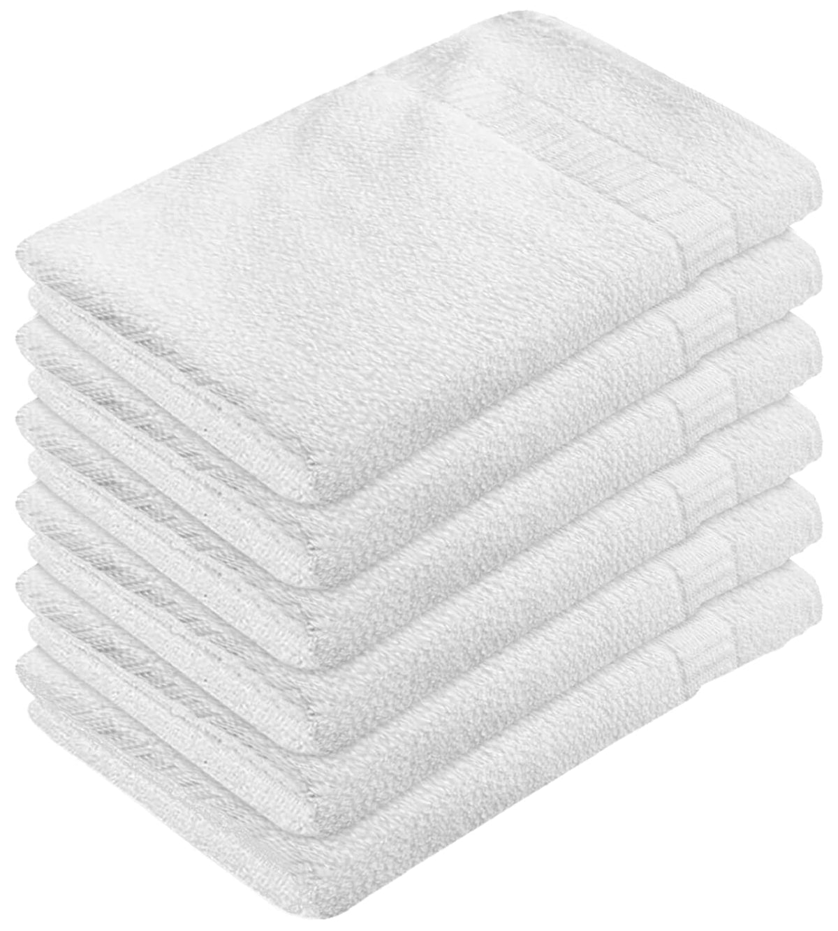 Kuber Industries Heart Home Medium Size Cotton Face Towel 200 Gsm | Pack Of 6 (White)