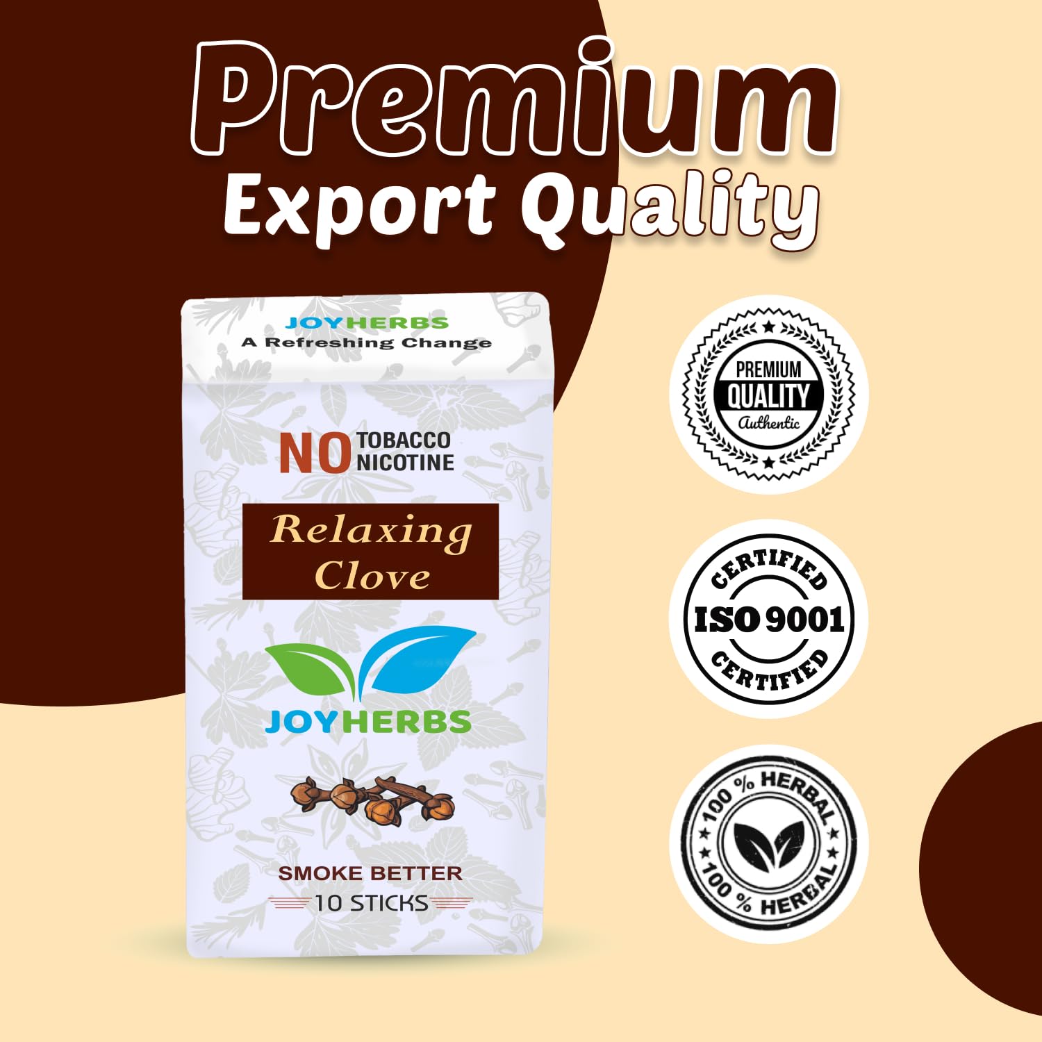 Ayurvedic Herbs Tobacco Alternatives | Non Addictive, Clove, Menthol & Mix Fruit Flavour Smoke 10 Sticks Each - Tobacco & Nicotine Free Combo Pack