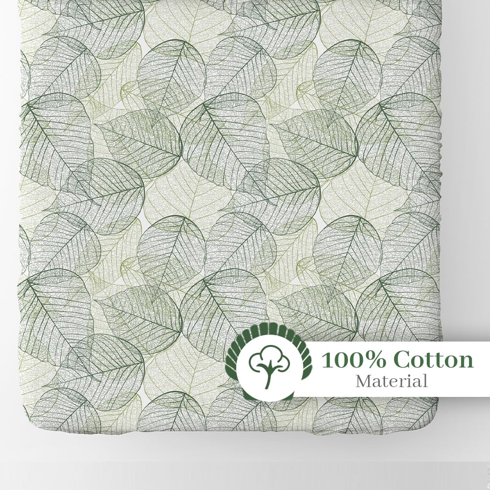 Double Bedsheet For Queen Size With 2 Pillow Covers - 60 X 78 Inches, Olive Green | All Around Elastic Fitted Soft, Lightweight & Breathable Cotton Bedsheet