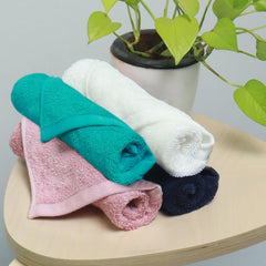 Heelium Bamboo Face Towel 800 Gsm | Ultra Absorbent & Odour-Free 3x Softer Than Cotton Towels | Pack Of 4 -Blue, Teal, White & Peach