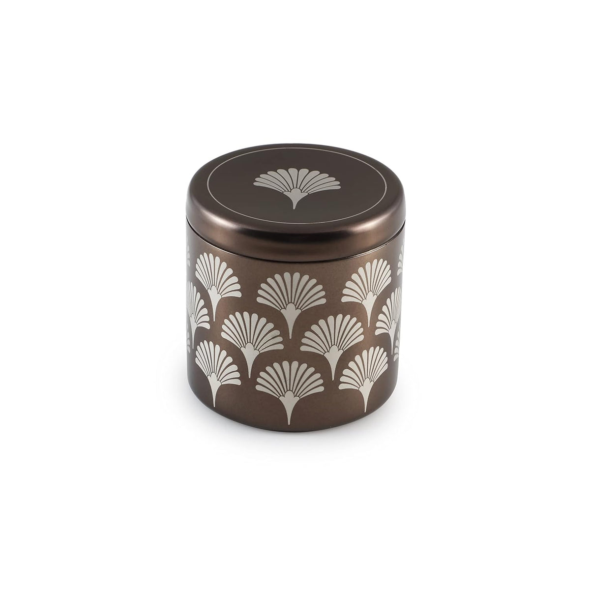 Brown Stainless Steel Container - 300ml, Medium Size | Multipurpose Box For Dry Fruit & Candies - Geometric Patterns | Designer Versatile Box - Serve Ware & Tableware | Deco Series