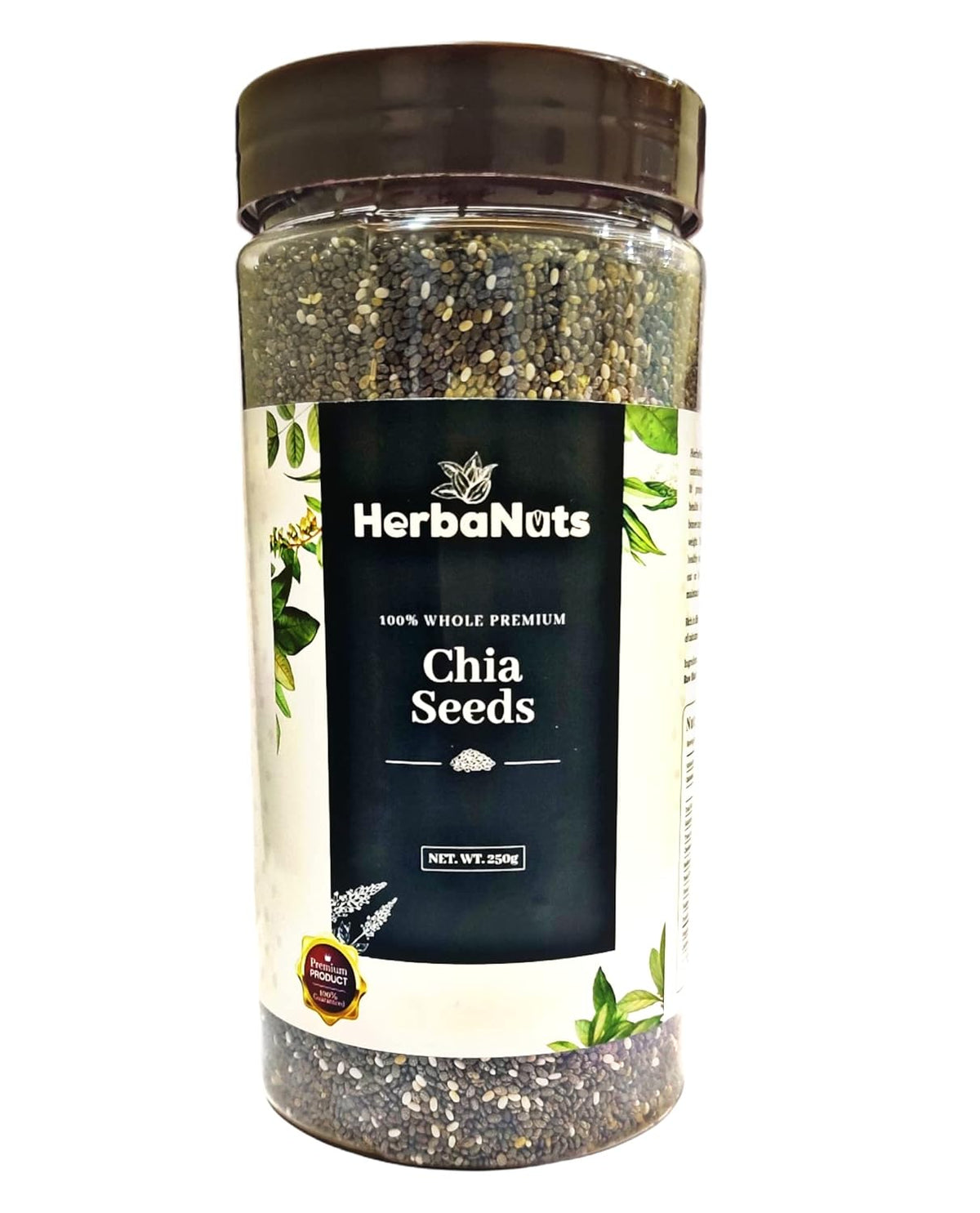 Herbanuts Chia Seeds, For Weight Loss, Organic With Omega 3, Raw Chia Seeds, High In Calcium, Magnesium, Phosphorus & Rich In Omega 3 | 250gm 0.5lbs