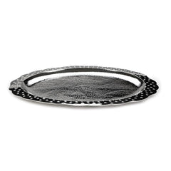 Designer Chrome Stainless Steel Round Platters - Polka Series | Serving Tray For Food Dessert Fruit Coffee Tea - Serve Ware, Dinnerware & Tableware