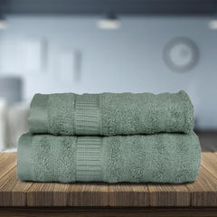 Mush 100% Bamboo Face & Hand Towel 450 Gsm | Ultra Soft, Absorbent, Quick Dry Towels For Facewash, Gym, Pool, Sports, & Travel - Olive Green (Pack Of 2)