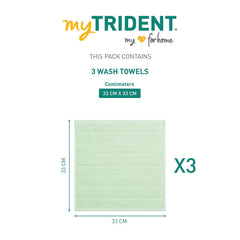 Mytrident Quick Dry 100% Cotton Face Towel 450 Gsm (Sage Green) - 3 Pcs