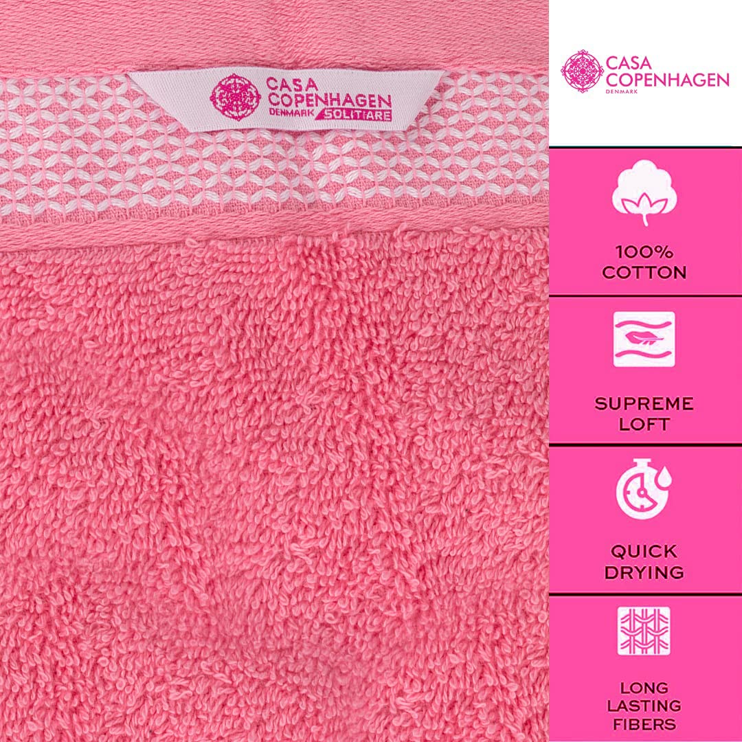 Casa Copenhagen Egyptian Cotton Waffle Large Size Bath Towel 500 Gsm (Pink)