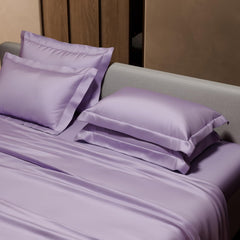 Bedding Set 1 Bedsheet King Size With 4 Pillow Cover - 108 X 108 Inches, Lilac | Wedding, Bedroom, Date Night Collection | 300 Thread Count