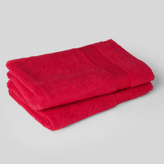 Kopa By Bianca 100% Cotton Soft Terry Towel Bath Towel L D`Ross 900 Gsm | Super Absorbent, Lightweight, Odour Free Bath Towel (Red) - 2 Pcs