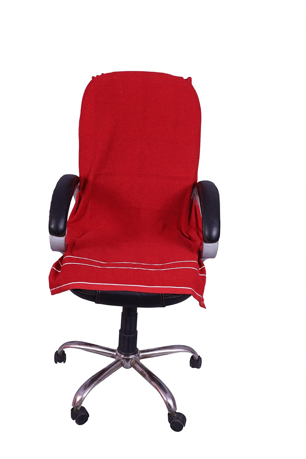 Roman Home 100% Superfine Cotton Solid Large Luxury Office Chair Towel With Tie Knot 550 Gsm (Red)