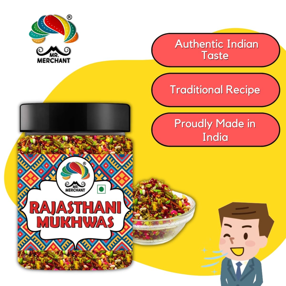 Mr. Merchant Rajasthani Mukhwas Mix 300gm, (Pack Of 1) | Jar Pack