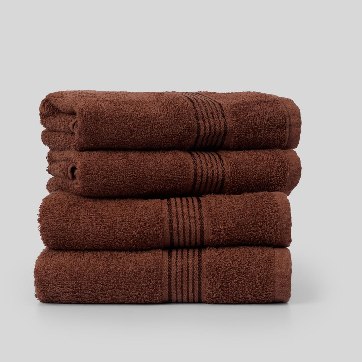 Kopa By Bianca Hand & Gym Towel 800 Gsm | 100% Cotton Soft Terry D'Ross Collection (Brown)- 4 Piece