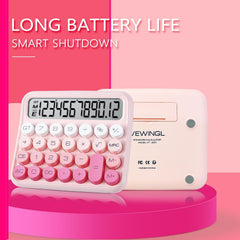 Vewingl Mechanical Switch Calculator Cute 12 Digit Large LCD Display And Buttons, Calculator With Large LCD Display Great For Everyday Life And Basic Office Work. With Battery