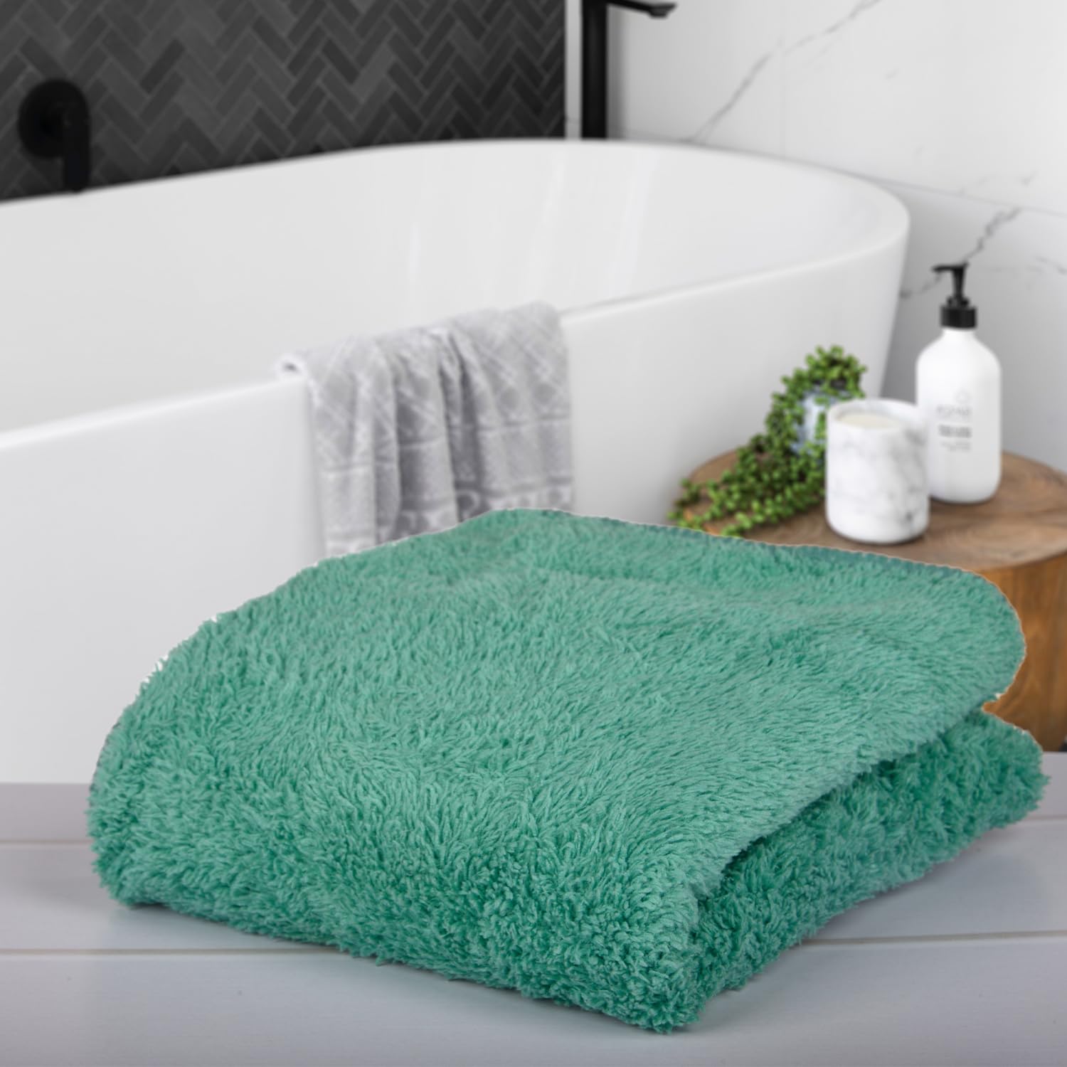Kuber Industries Cleaning Towel 600 Gsm | Reusable Cleaning Cloths For Kitchen, Duster, Cleaning Towel (Green) Pack Of 4