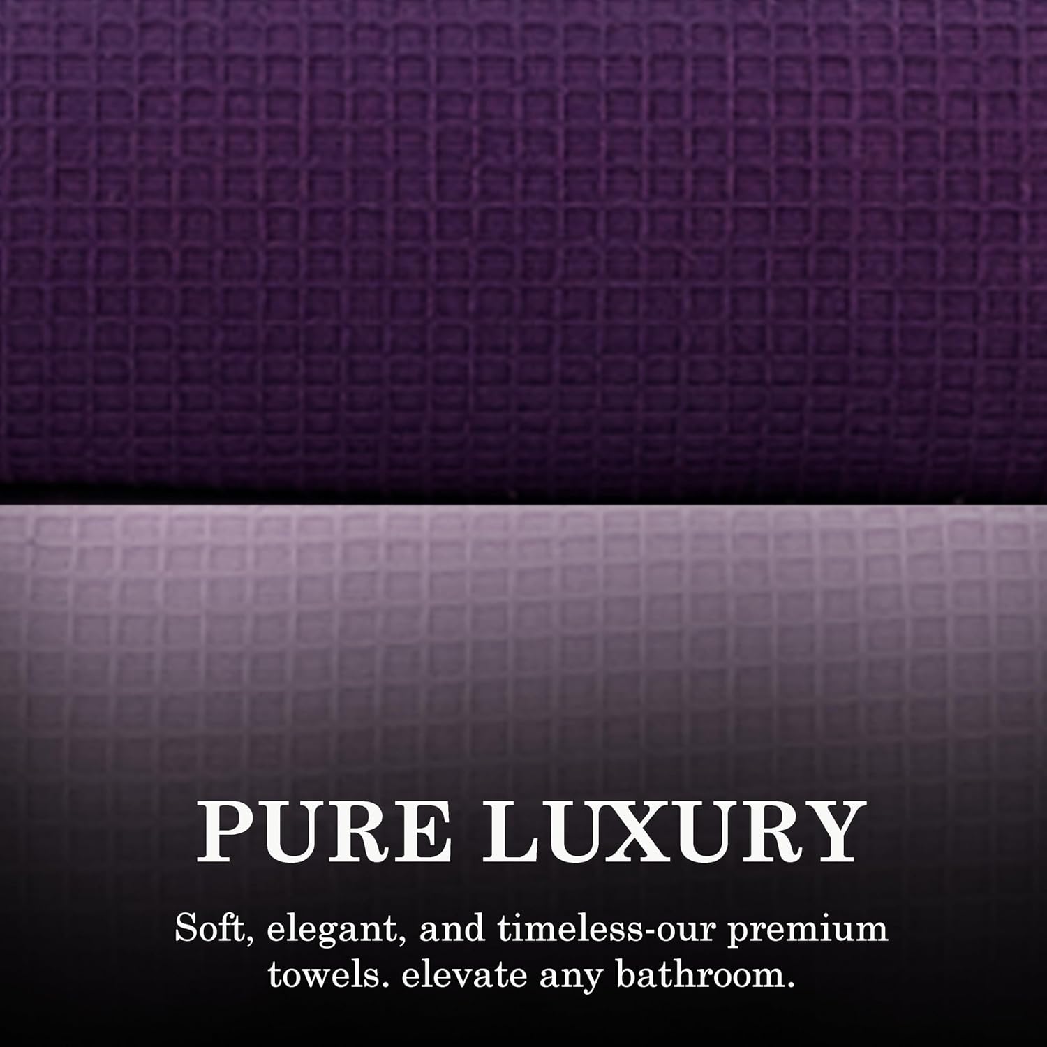 Casa Copenhagen Designed In Denmark Waffle Super Soft 2 Pieces 100% Cotton Large Bath Towel 525 Gsm - Dark Purple & Purple Rose