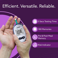 Agaro Glucometer, Blood Glucose Monitoring System with 10pcs Strips & Lancets, Glucometer Machine, Instant Blood Sugar Test at Home, Fast Blood Sugar Testing Device, Simple & Accurate, GLM-76.